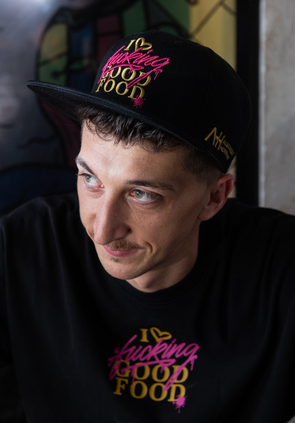Snapback Cap "I❤︎FGF" - schwarz/gold